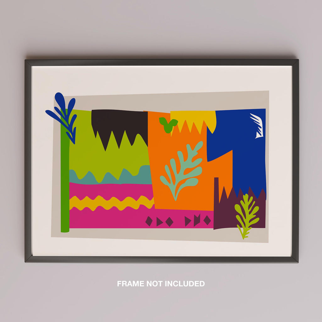Colourful Abstract Botanical Shapes - Rolled Poster Wall Art Print | House Prints