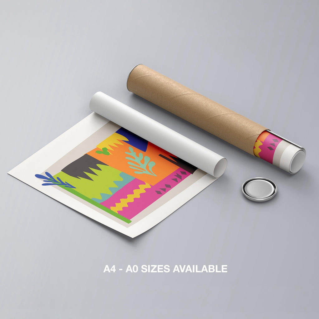 Colourful Abstract Botanical Shapes - Rolled Poster Wall Art Print | House Prints