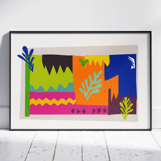 Colourful Abstract Botanical Shapes - Rolled Poster Wall Art Print - House Prints