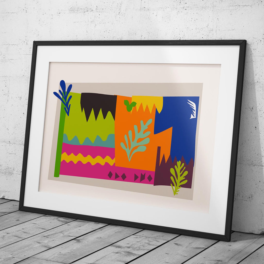 Colourful Abstract Botanical Shapes - Rolled Poster Wall Art Print | House Prints