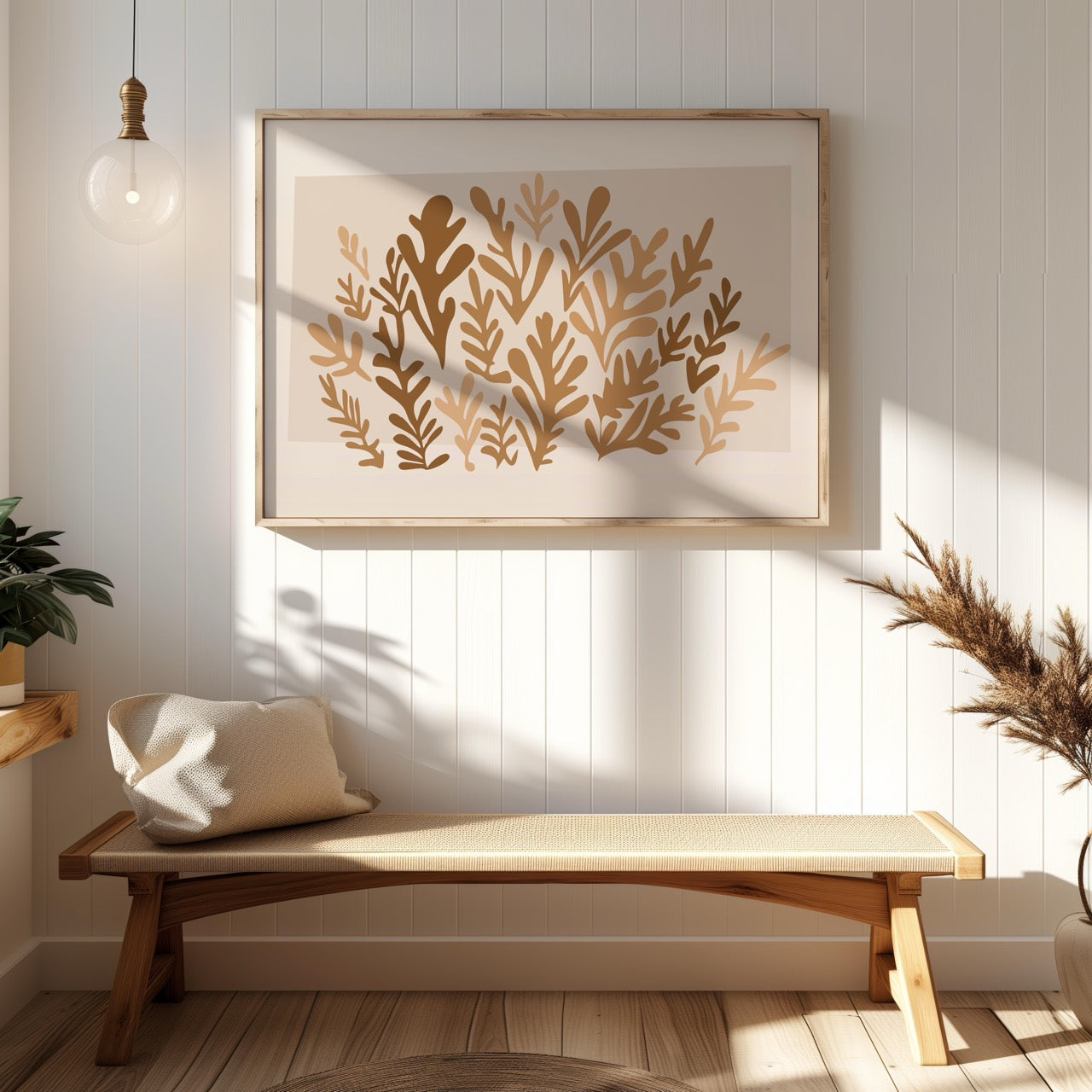 Minimalist Earthy Abstract Botanical Harmony - Rolled Poster Wall Art Print - House Prints