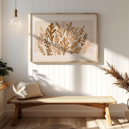 Minimalist Earthy Abstract Botanical Harmony - Rolled Poster Wall Art Print - House Prints
