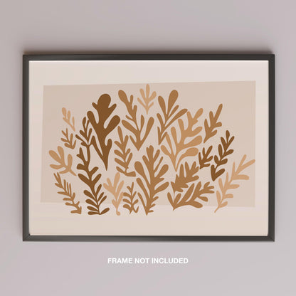 Minimalist Earthy Abstract Botanical Harmony - Rolled Poster Wall Art Print - House Prints
