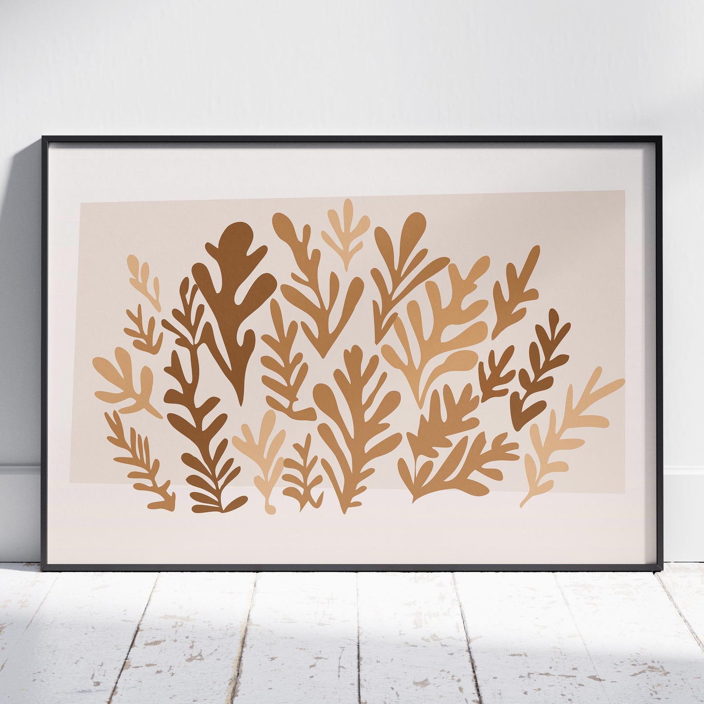 Minimalist Earthy Abstract Botanical Harmony - Rolled Poster Wall Art Print - House Prints