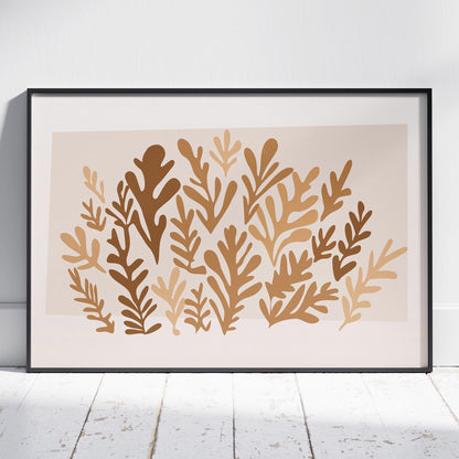 Minimalist Earthy Abstract Botanical Harmony - Rolled Poster Wall Art Print - House Prints