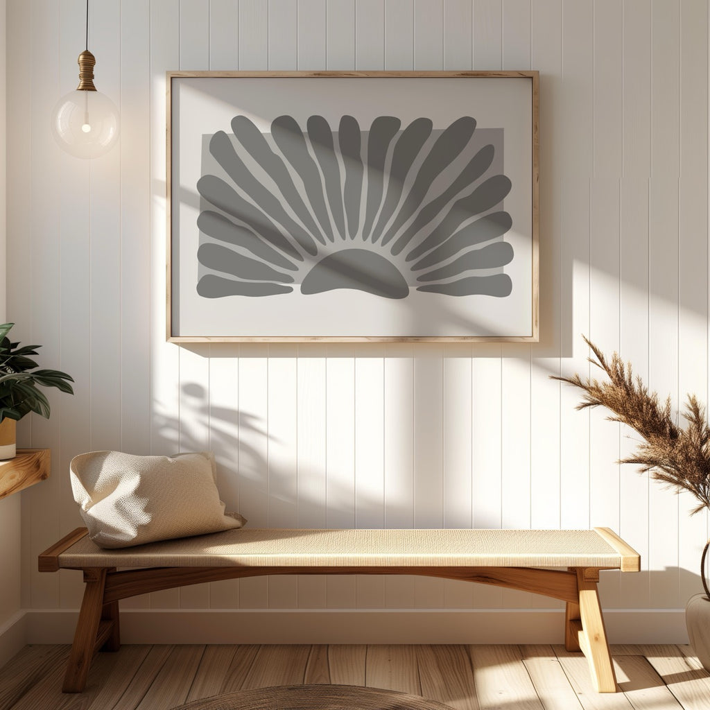 Monochrome Abstract Sunburst - Rolled Poster Wall Art Print | House Prints