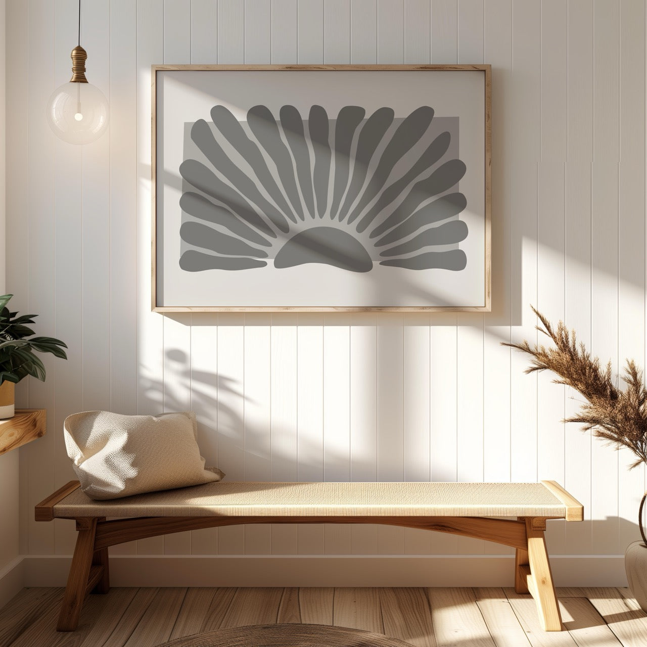 Monochrome Abstract Sunburst - Rolled Poster Wall Art Print - House Prints