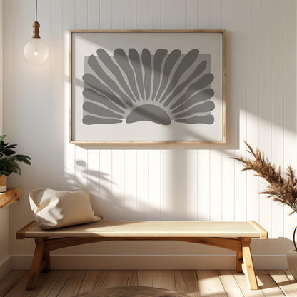 Monochrome Abstract Sunburst - Rolled Poster Wall Art Print - House Prints
