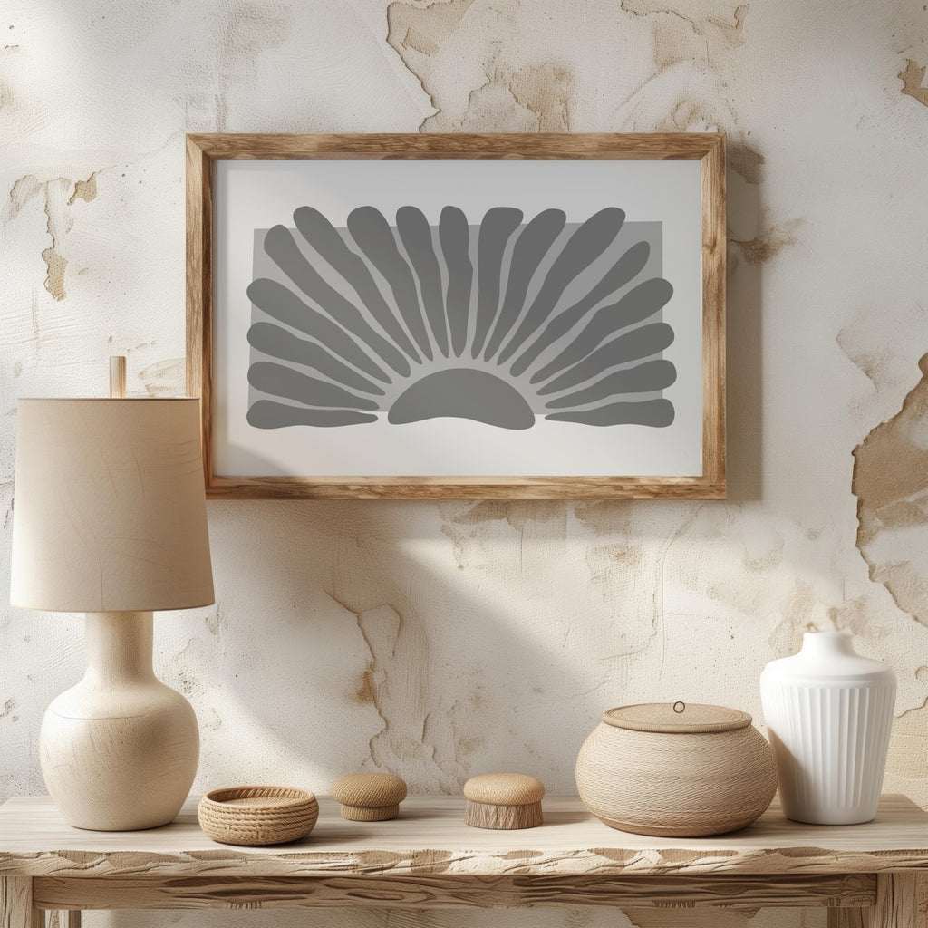 Monochrome Abstract Sunburst - Rolled Poster Wall Art Print | House Prints
