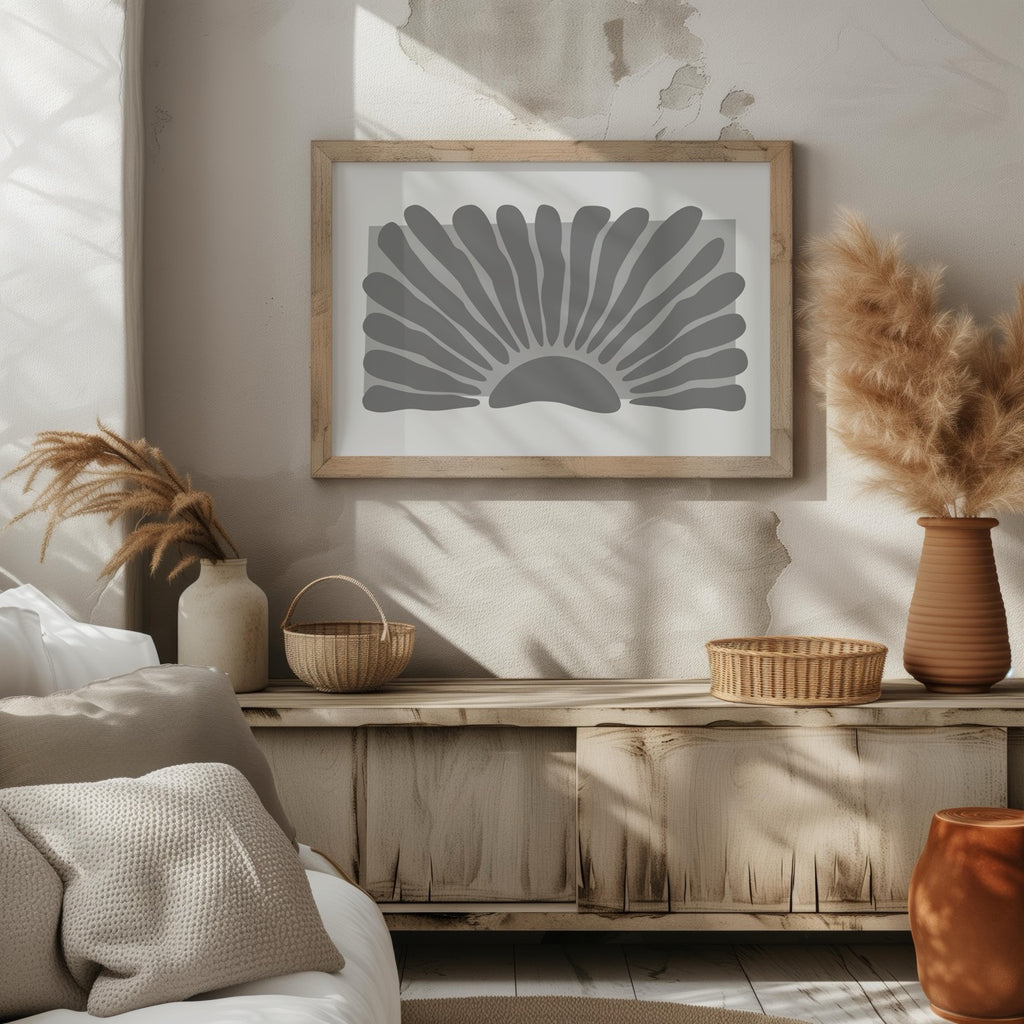 Monochrome Abstract Sunburst - Rolled Poster Wall Art Print | House Prints