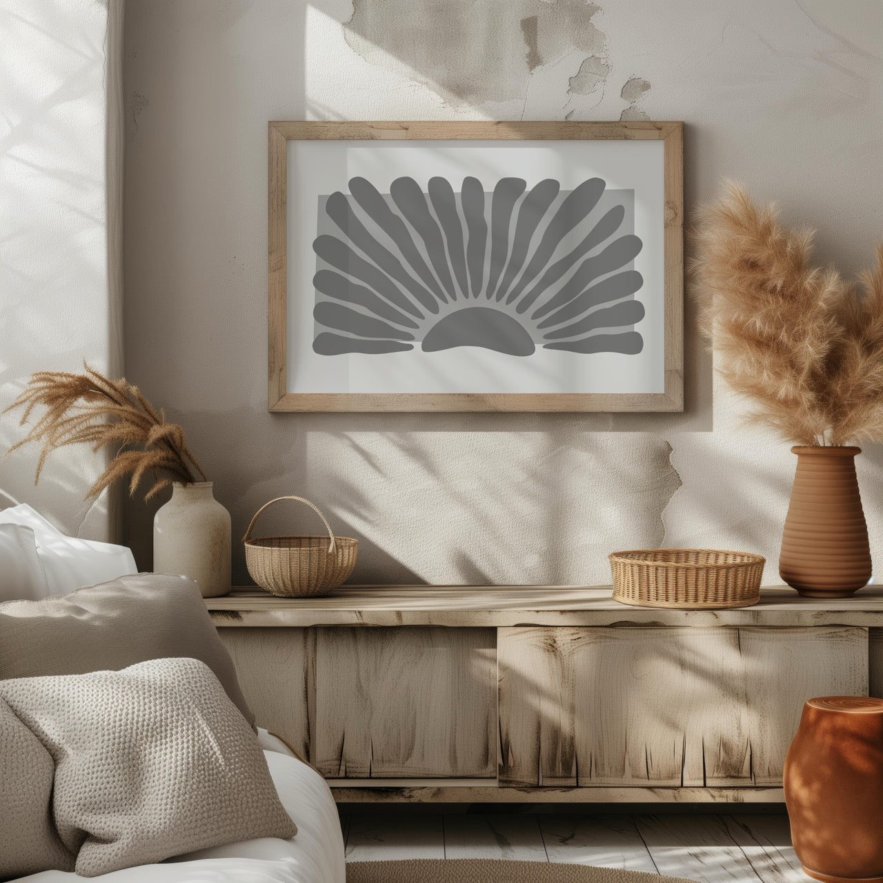 Monochrome Abstract Sunburst - Rolled Poster Wall Art Print - House Prints