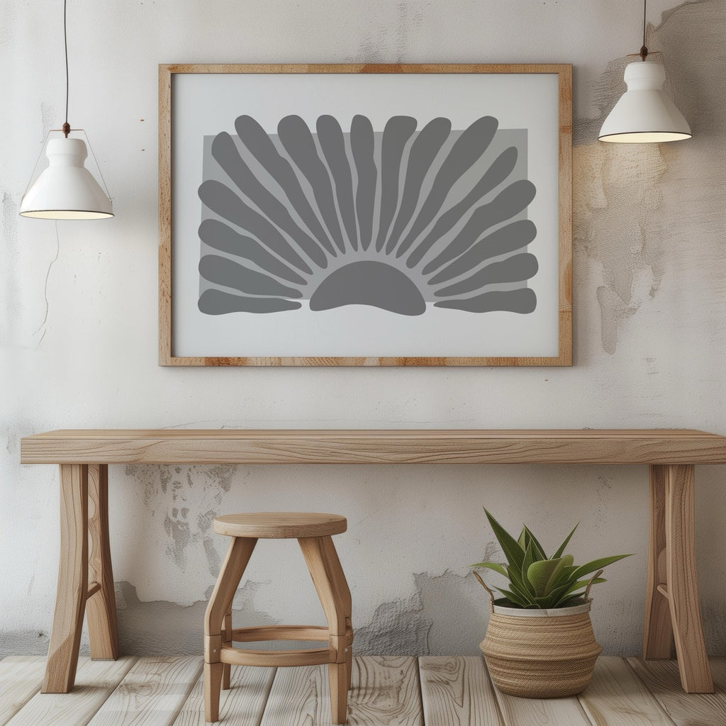 Monochrome Abstract Sunburst - Rolled Poster Wall Art Print | House Prints