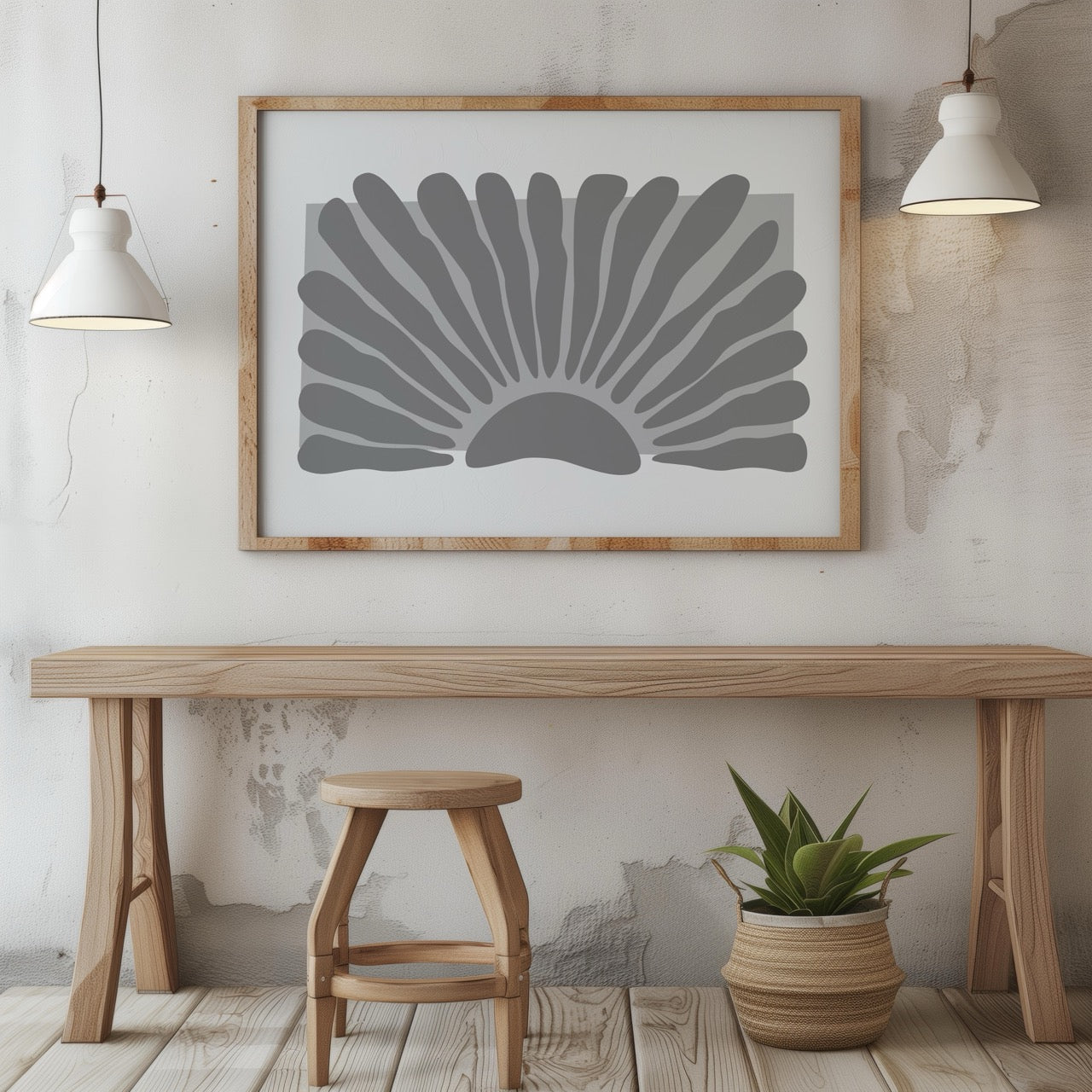 Monochrome Abstract Sunburst - Rolled Poster Wall Art Print - House Prints