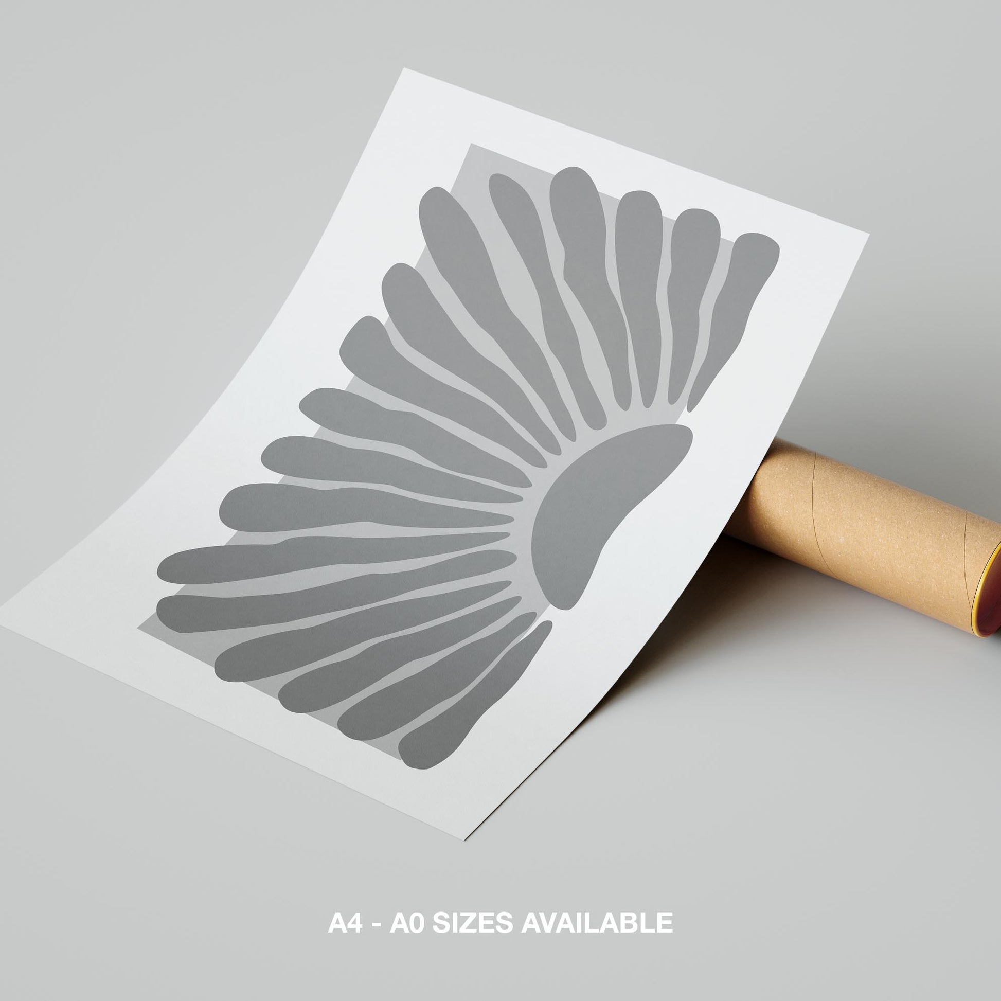 Monochrome Abstract Sunburst - Rolled Poster Wall Art Print - House Prints