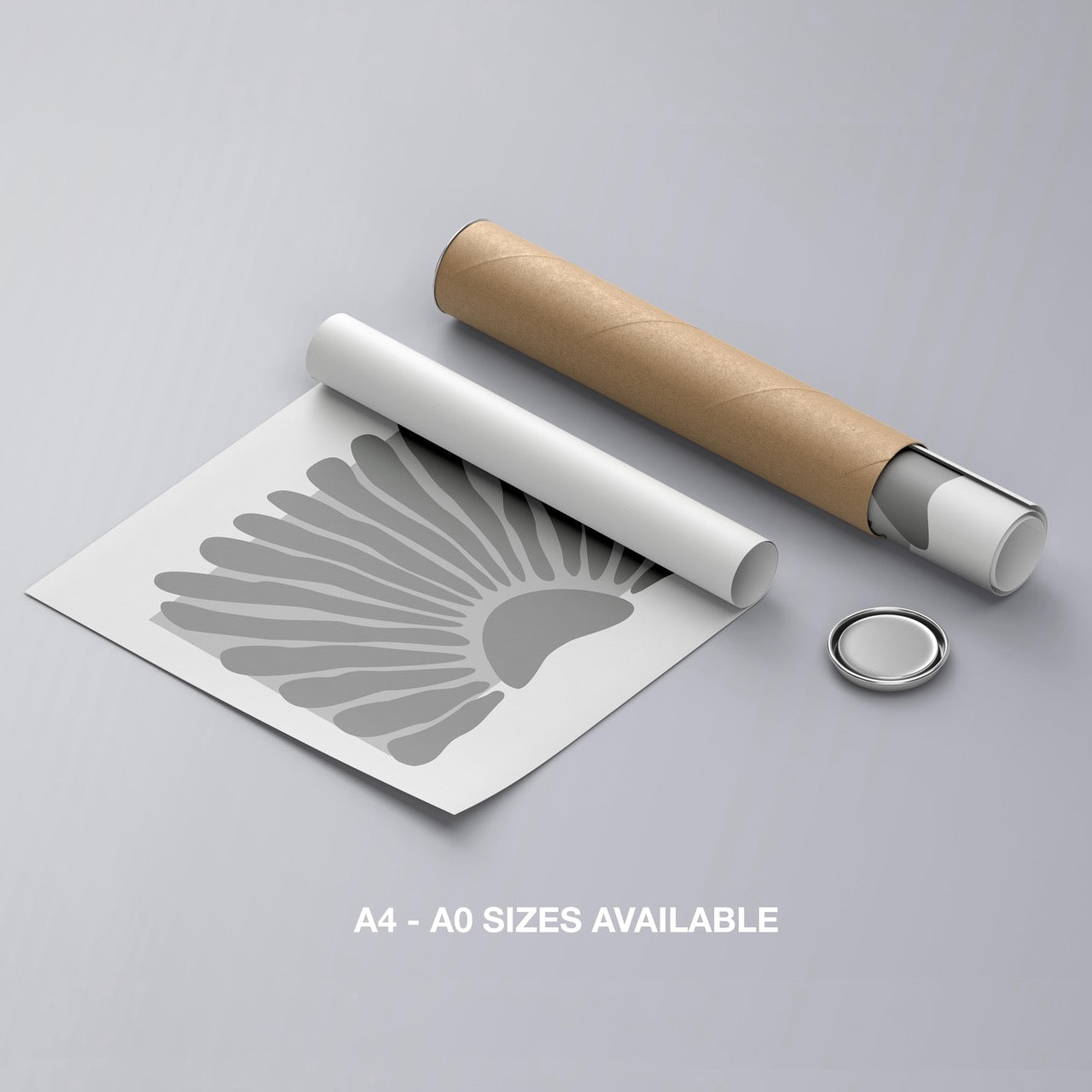 Monochrome Abstract Sunburst - Rolled Poster Wall Art Print - House Prints