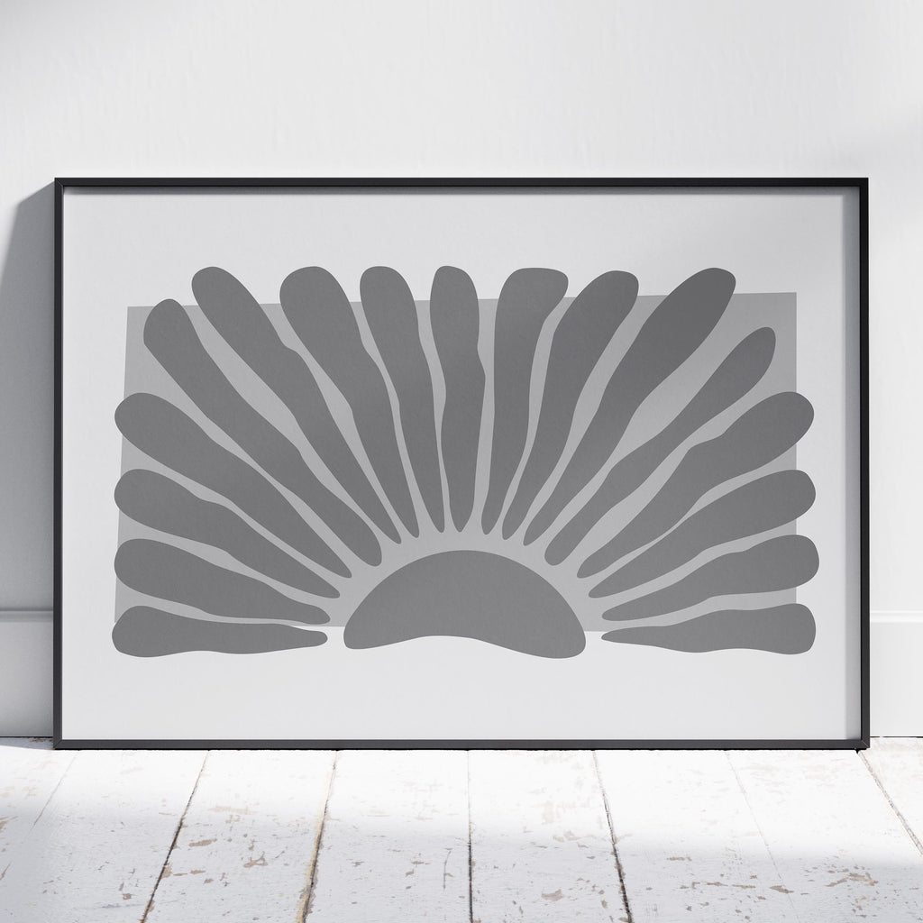 Monochrome Abstract Sunburst - Rolled Poster Wall Art Print | House Prints