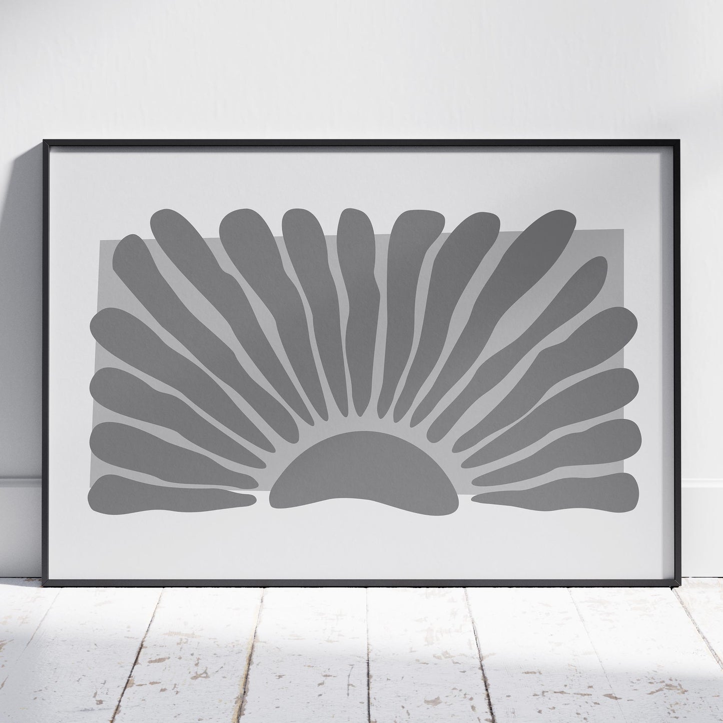 Monochrome Abstract Sunburst - Rolled Poster Wall Art Print - House Prints