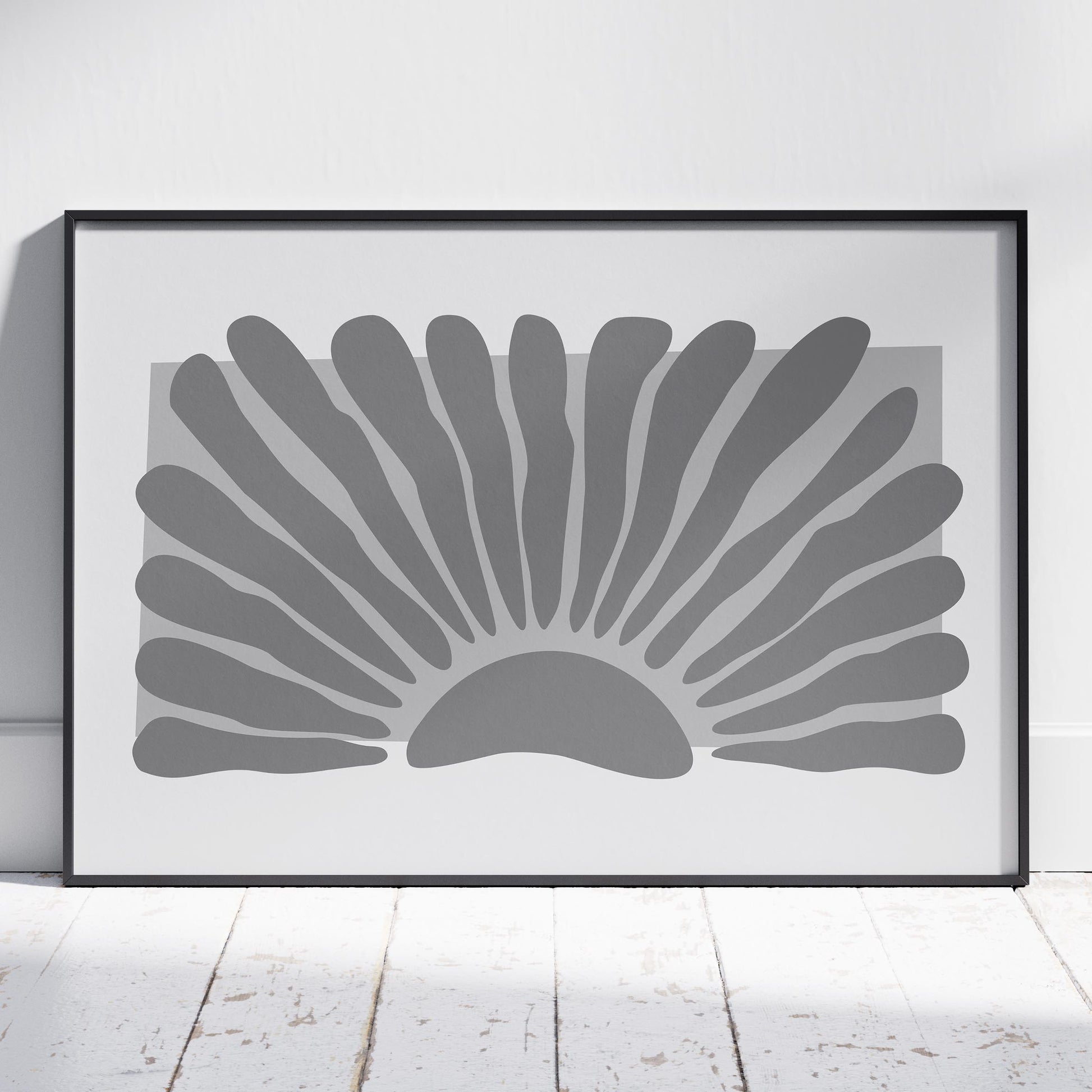 Monochrome Abstract Sunburst - Rolled Poster Wall Art Print - House Prints