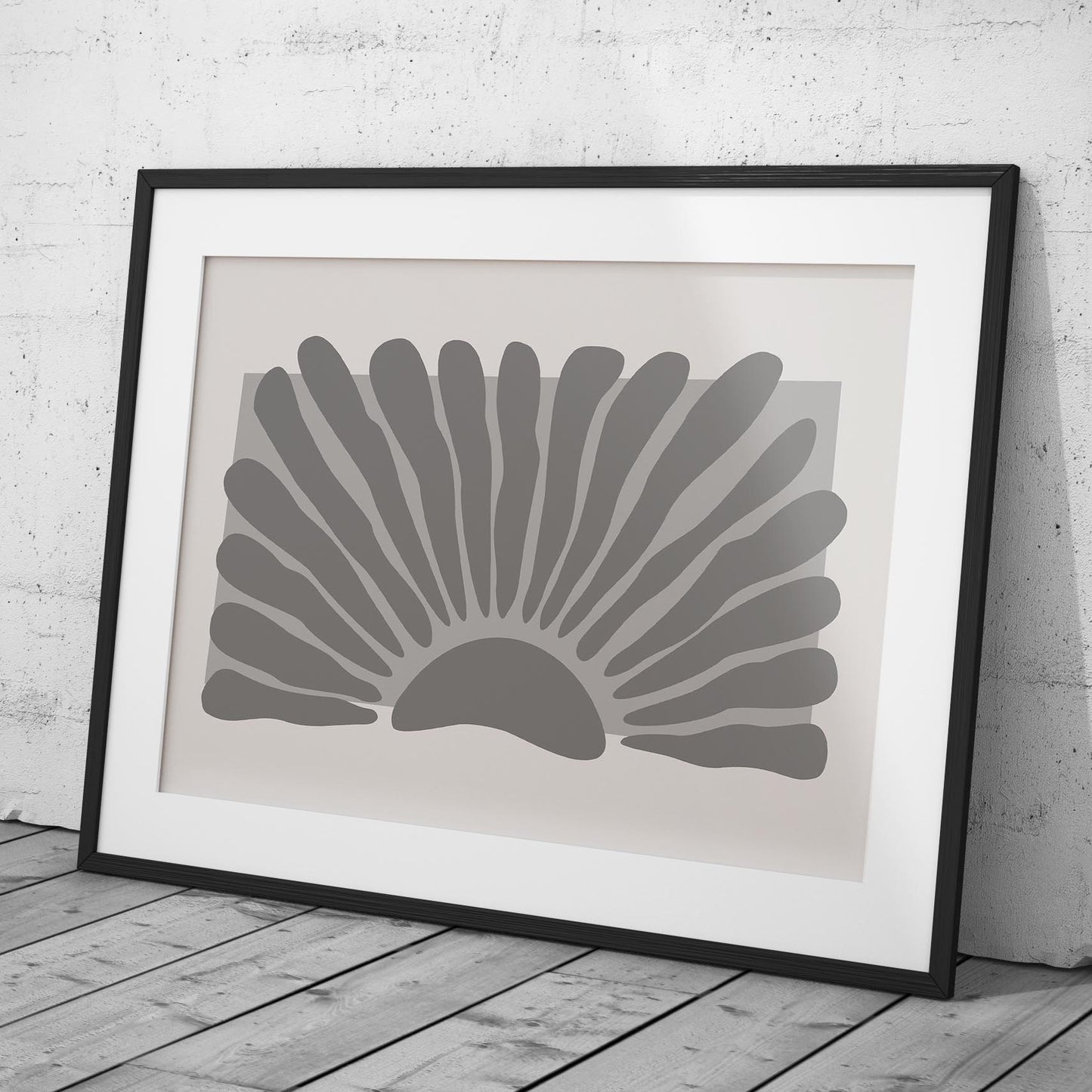 Monochrome Abstract Sunburst - Rolled Poster Wall Art Print - House Prints