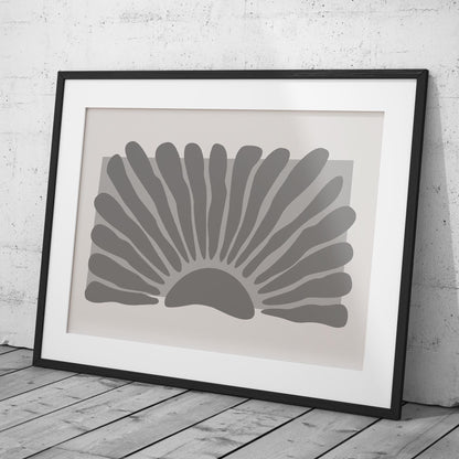 Monochrome Abstract Sunburst - Rolled Poster Wall Art Print - House Prints