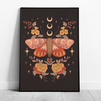 Midnight Garden Moths - Rosalinde Clara - Rolled Poster Wall Art Print | House Prints