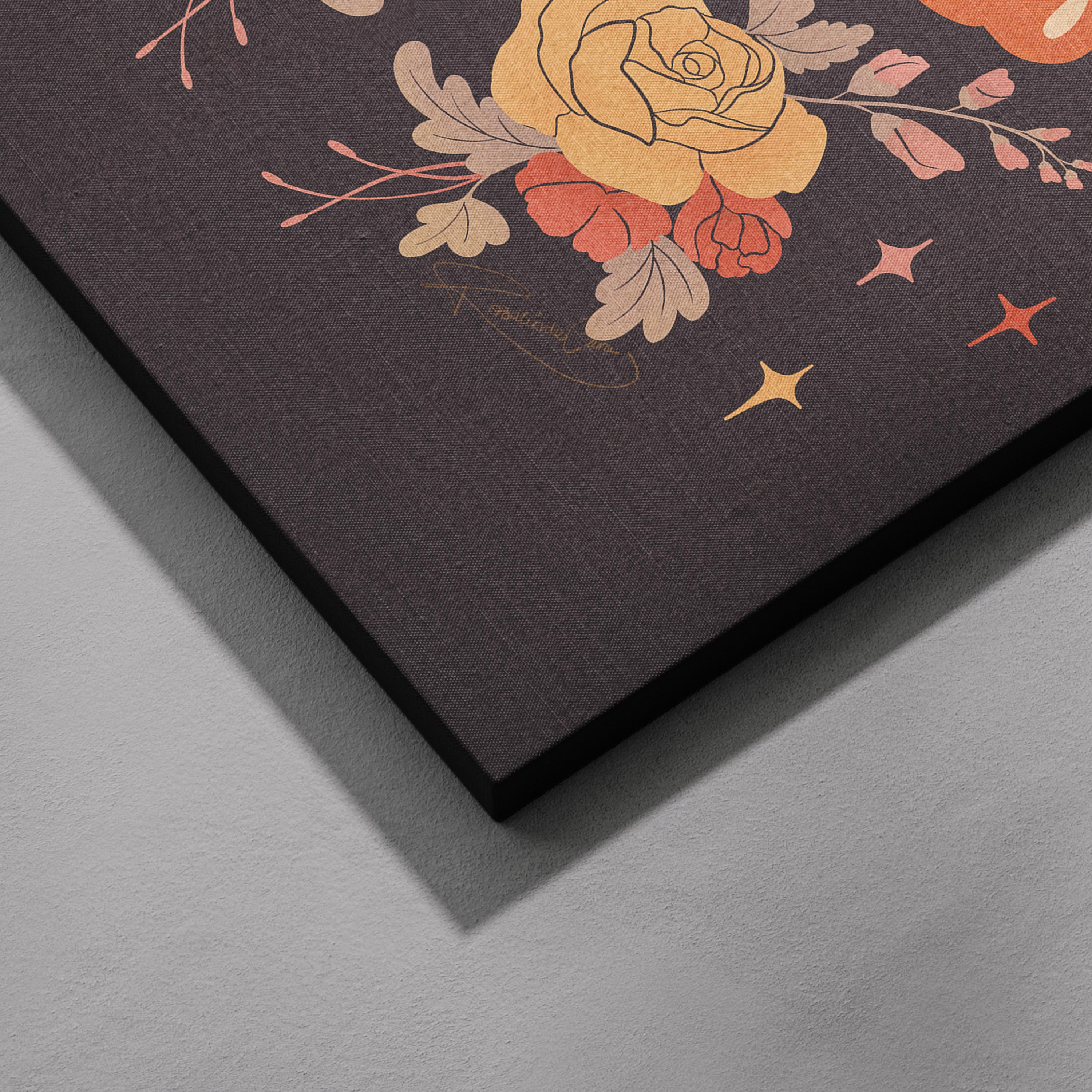 Midnight Garden Moths - Rosalinde Clara - Framed Canvas Wall Art Print | House Prints