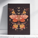 Midnight Garden Moths - Rosalinde Clara - Framed Canvas Wall Art Print | House Prints