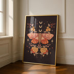 Midnight Garden Moths - Rosalinde Clara - Rolled Poster Wall Art Print | House Prints