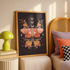 Midnight Garden Moths - Rosalinde Clara - Rolled Poster Wall Art Print | House Prints