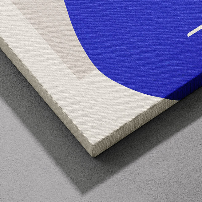 Minimalist Abstract Blue Contemplating Figure - Framed Canvas Wall Art Print | House Prints