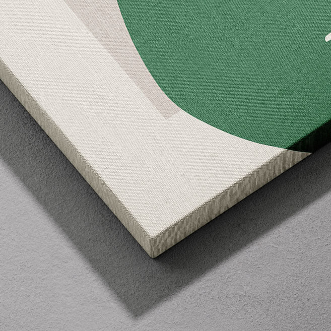 Minimalist Abstract Green Figure with Vase - Framed Canvas Wall Art Print | House Prints