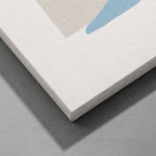 Minimalist Abstract Light Blue Figure with Sun - Framed Canvas Wall Art Print | House Prints