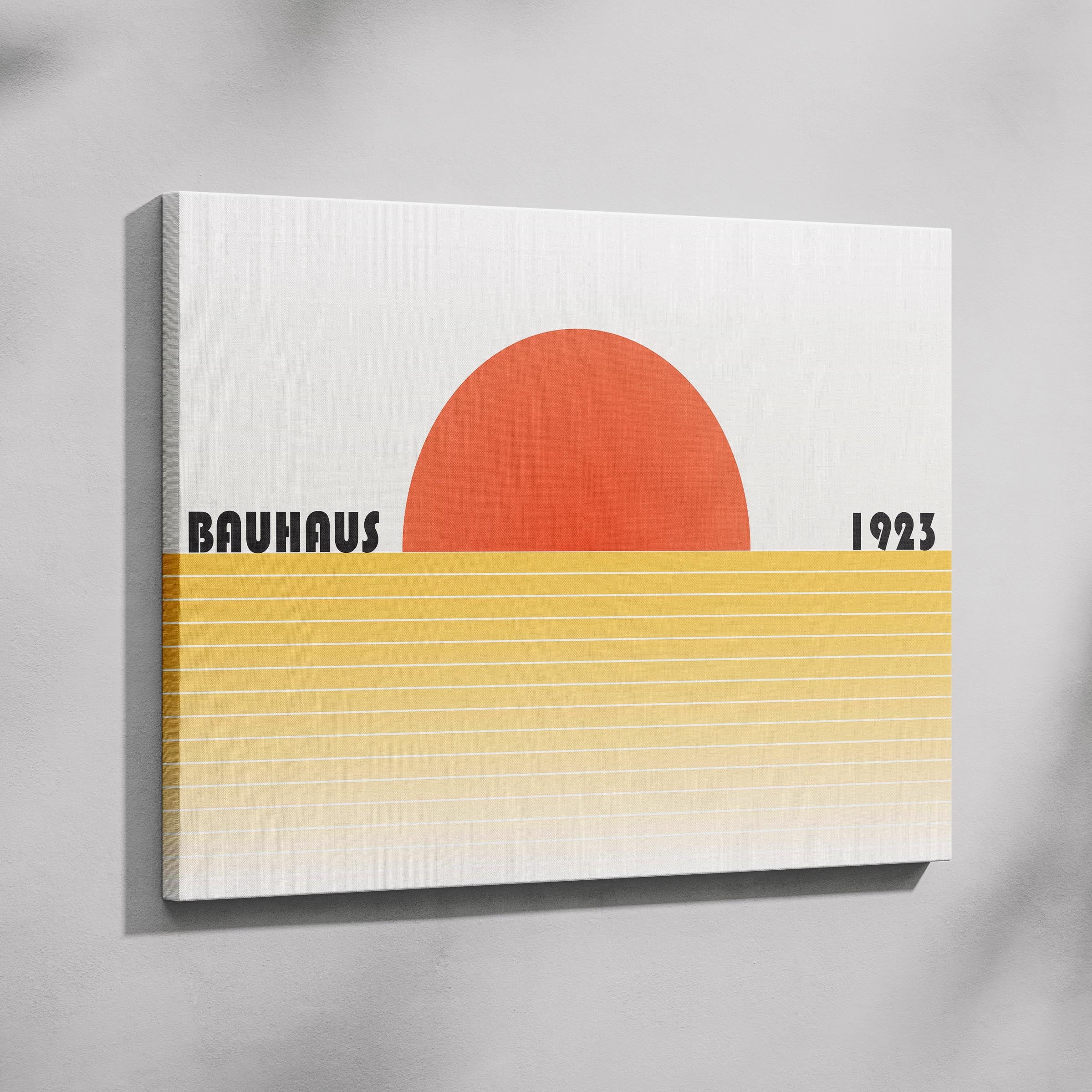 Minimalist Bauhaus 1923 Abstract Sunset - Framed Canvas Wall Art Print | House Prints