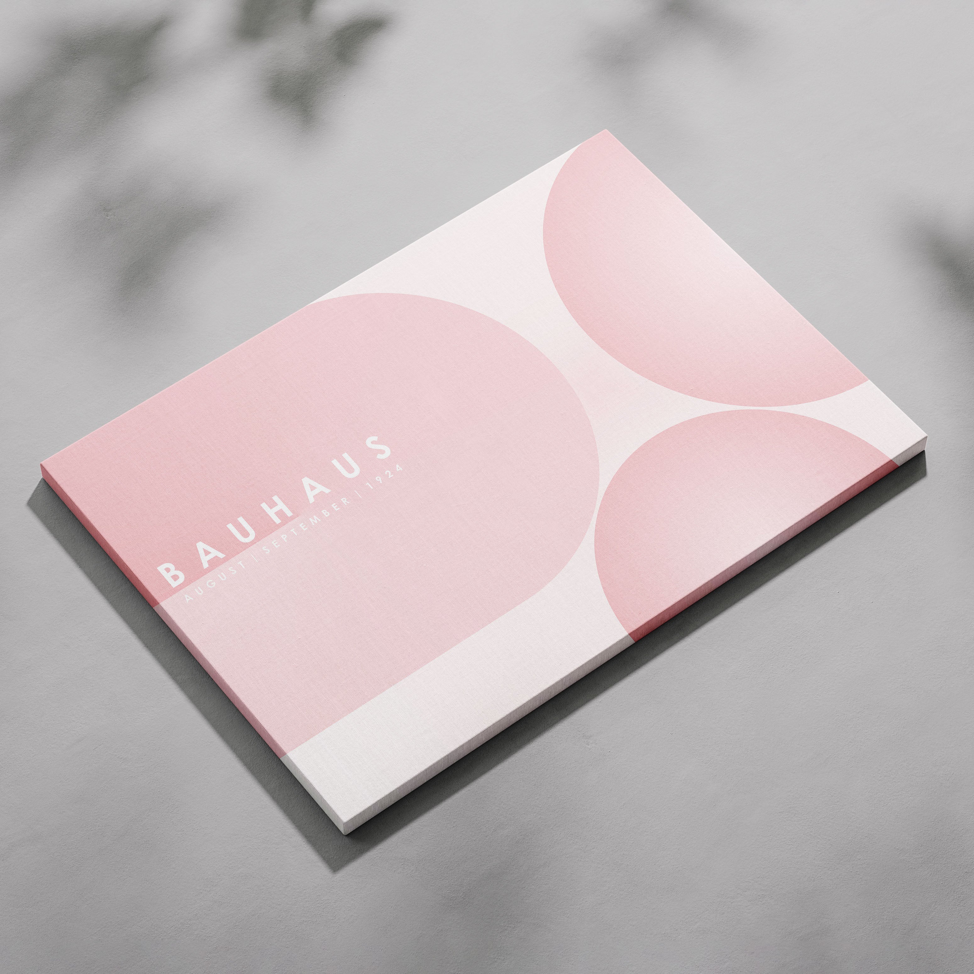 Minimalist Bauhaus 1924 Abstract Pink Circles - Framed Canvas Wall Art Print
