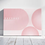 Minimalist Bauhaus 1924 Abstract Pink Circles - Framed Canvas Wall Art Print | House Prints