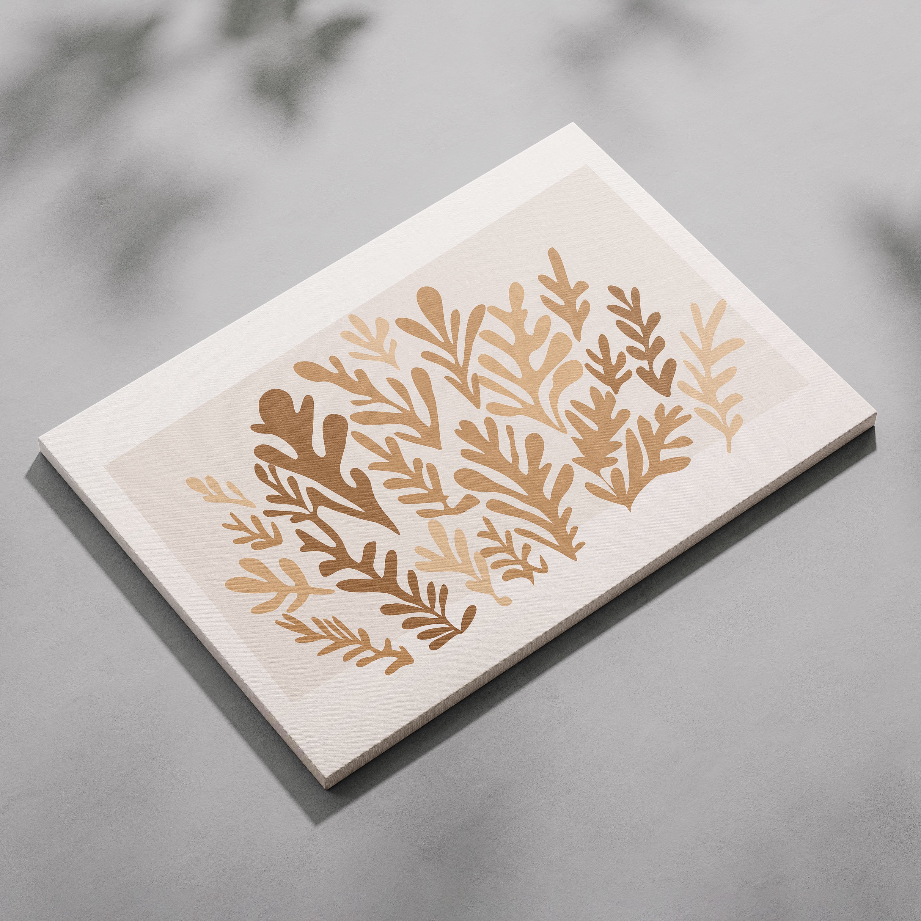 Minimalist Earthy Abstract Botanical Harmony - Framed Canvas Wall Art Print | House Prints