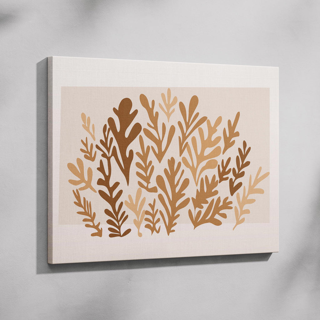 Minimalist Earthy Abstract Botanical Harmony - Framed Canvas Wall Art Print | House Prints