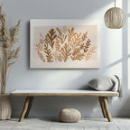 Minimalist Earthy Abstract Botanical Harmony - Framed Canvas Wall Art Print | House Prints