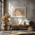 Minimalist Earthy Abstract Botanical Harmony - Framed Canvas Wall Art Print | House Prints