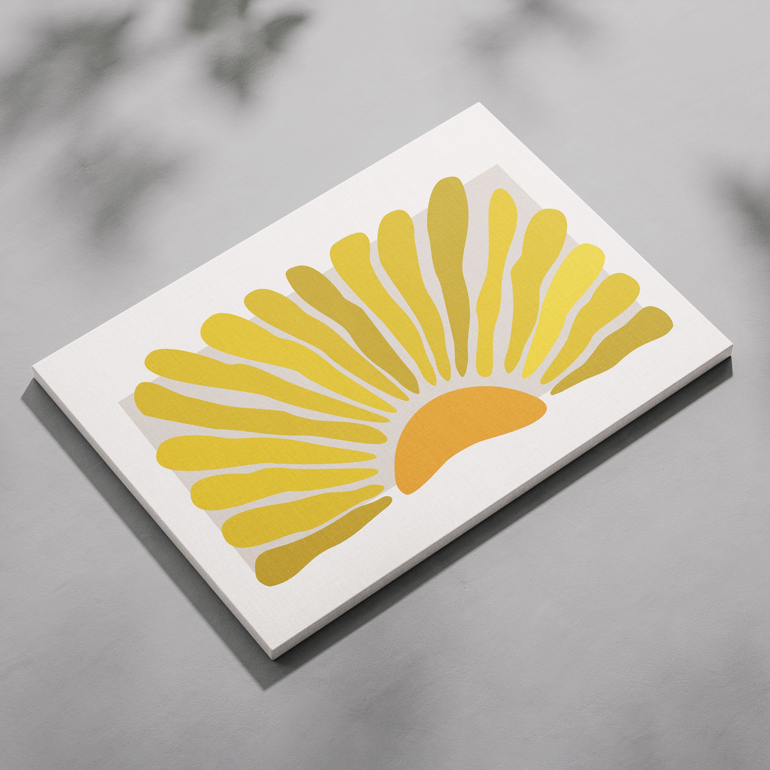 Minimalist Radiant Yellow Abstract Sunburst - Framed Canvas Wall Art Print | House Prints