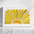 Minimalist Radiant Yellow Abstract Sunburst - Framed Canvas Wall Art Print | House Prints