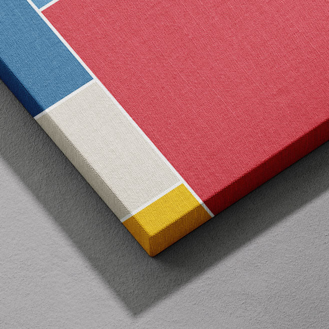 Modern Bauhaus Colourful Geometric Shapes - Framed Canvas Wall Art Print | House Prints