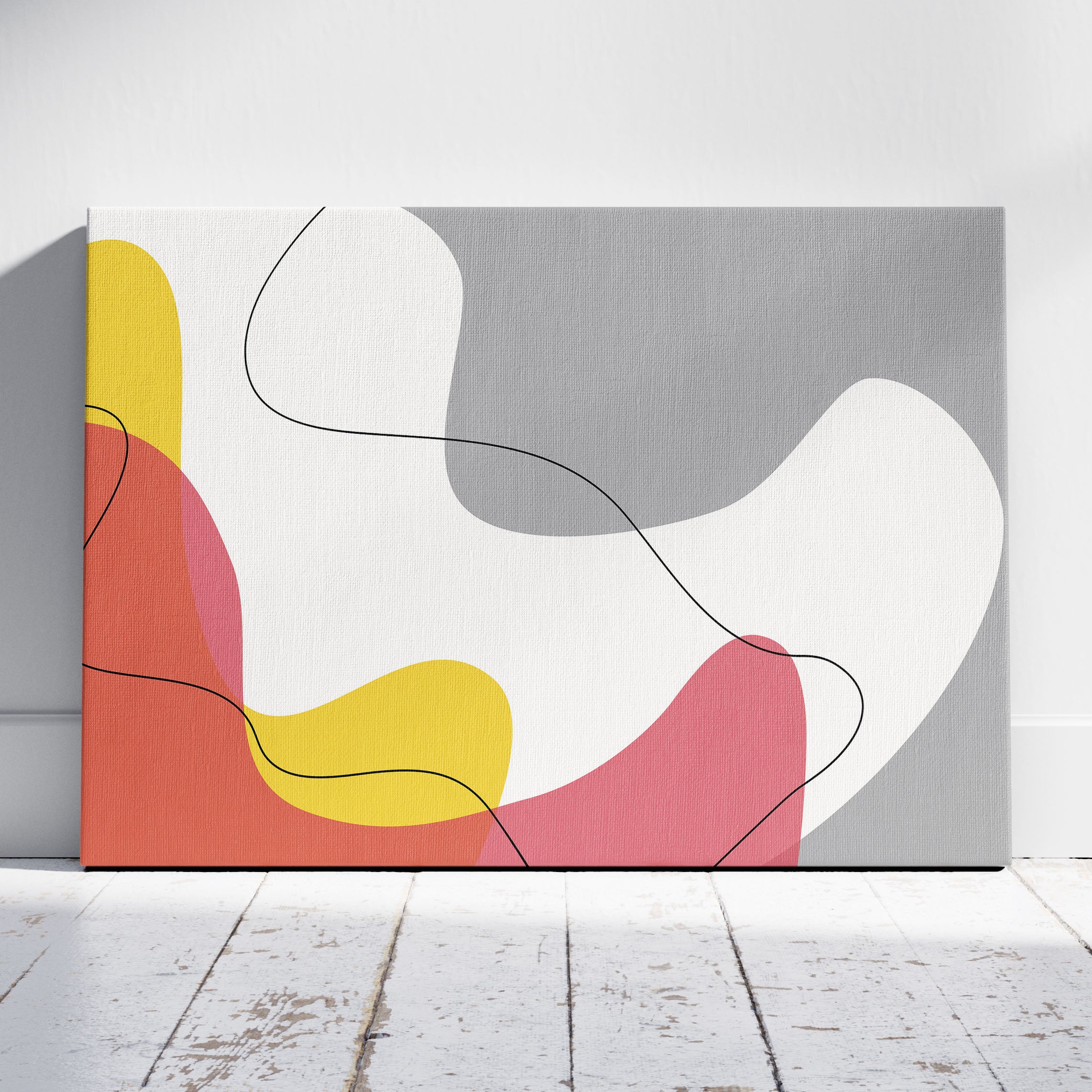 Modern Minimalist Colour Waves - Framed Canvas Wall Art Print | House Prints