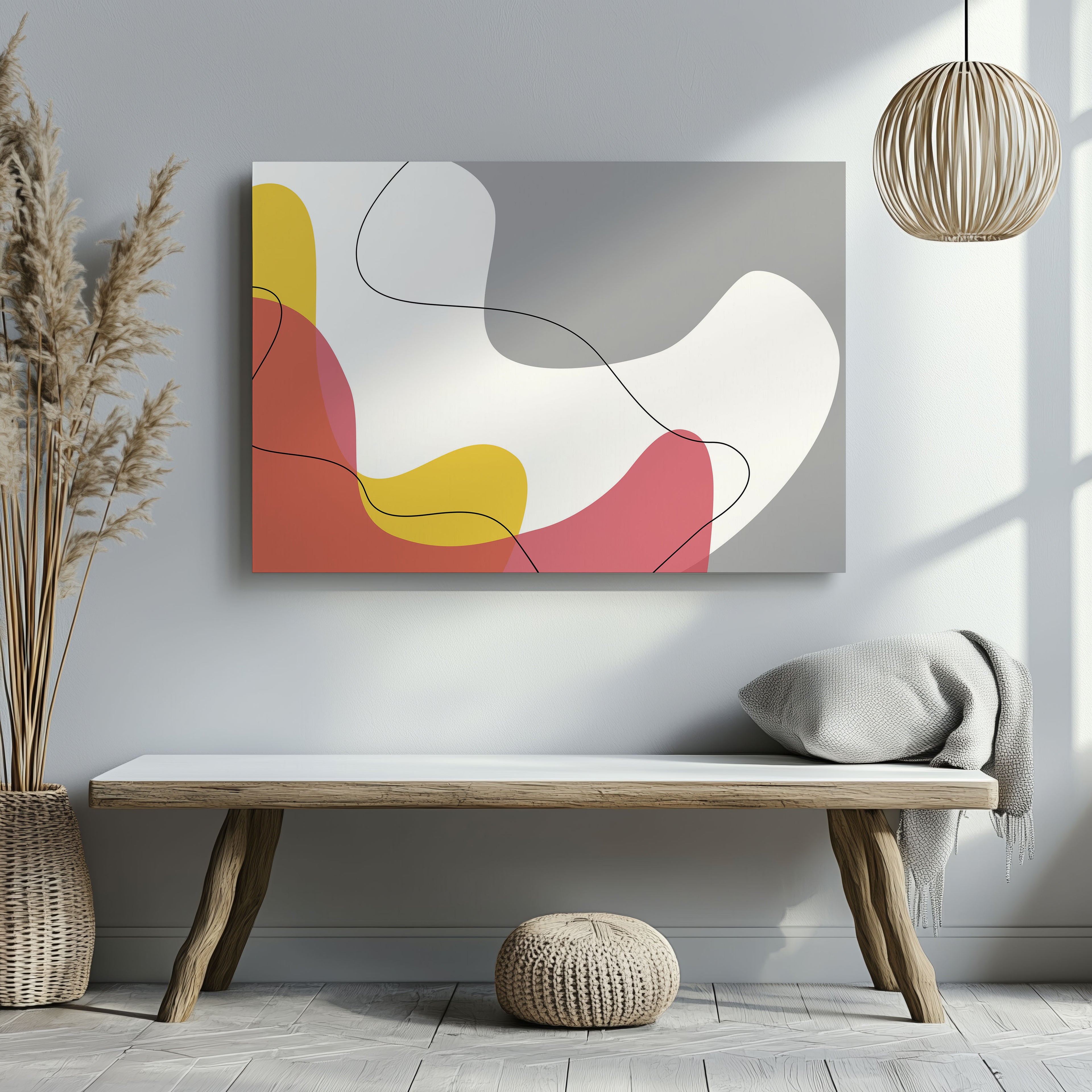 Modern Minimalist Colour Waves - Framed Canvas Wall Art Print | House Prints