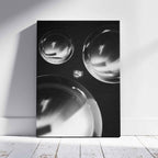 Modern Black & White Futuristic Spheres - Framed Canvas Wall Art Print | House Prints
