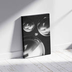 Modern Black & White Futuristic Spheres - Framed Canvas Wall Art Print | House Prints