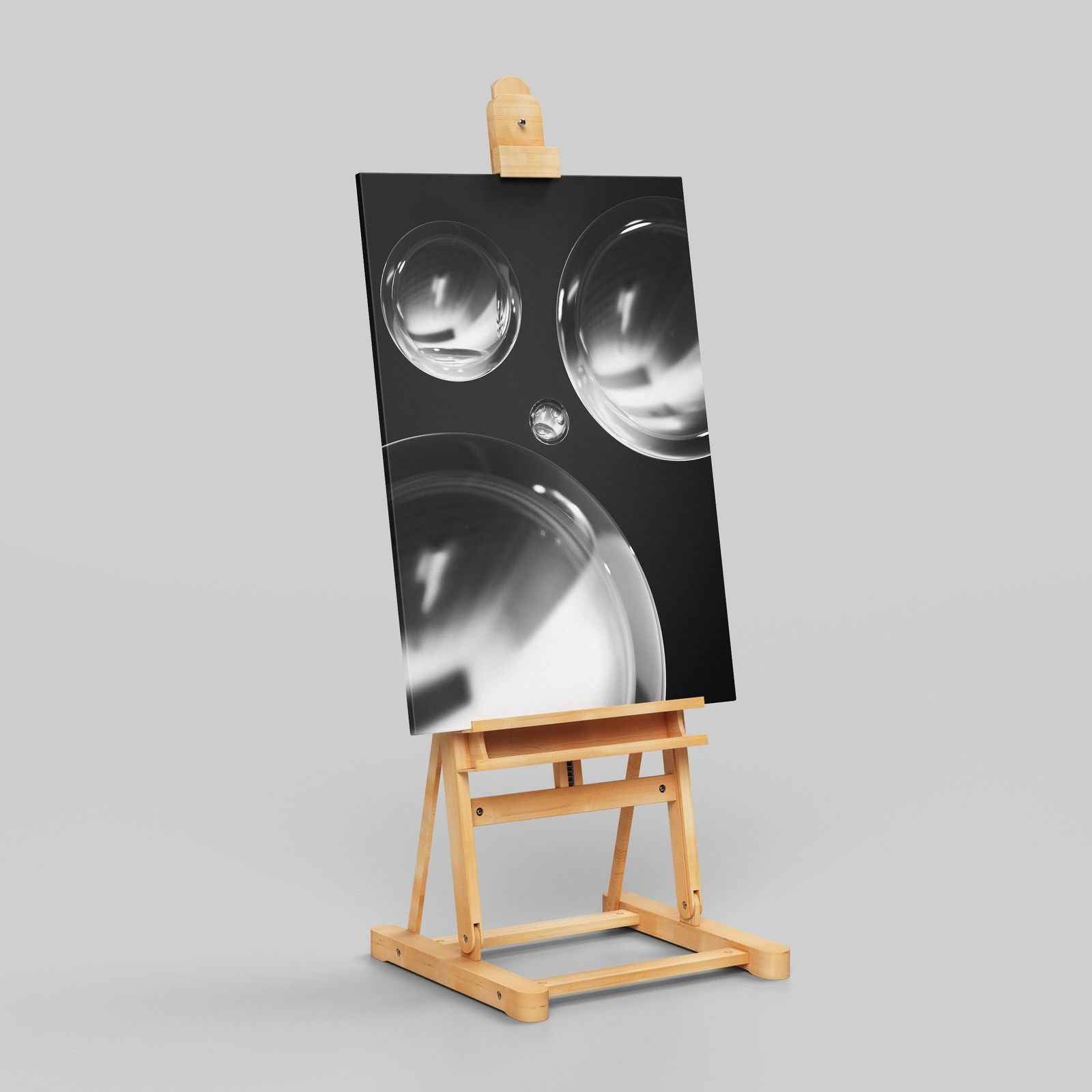 Modern Black & White Futuristic Spheres - Framed Canvas Wall Art Print | House Prints
