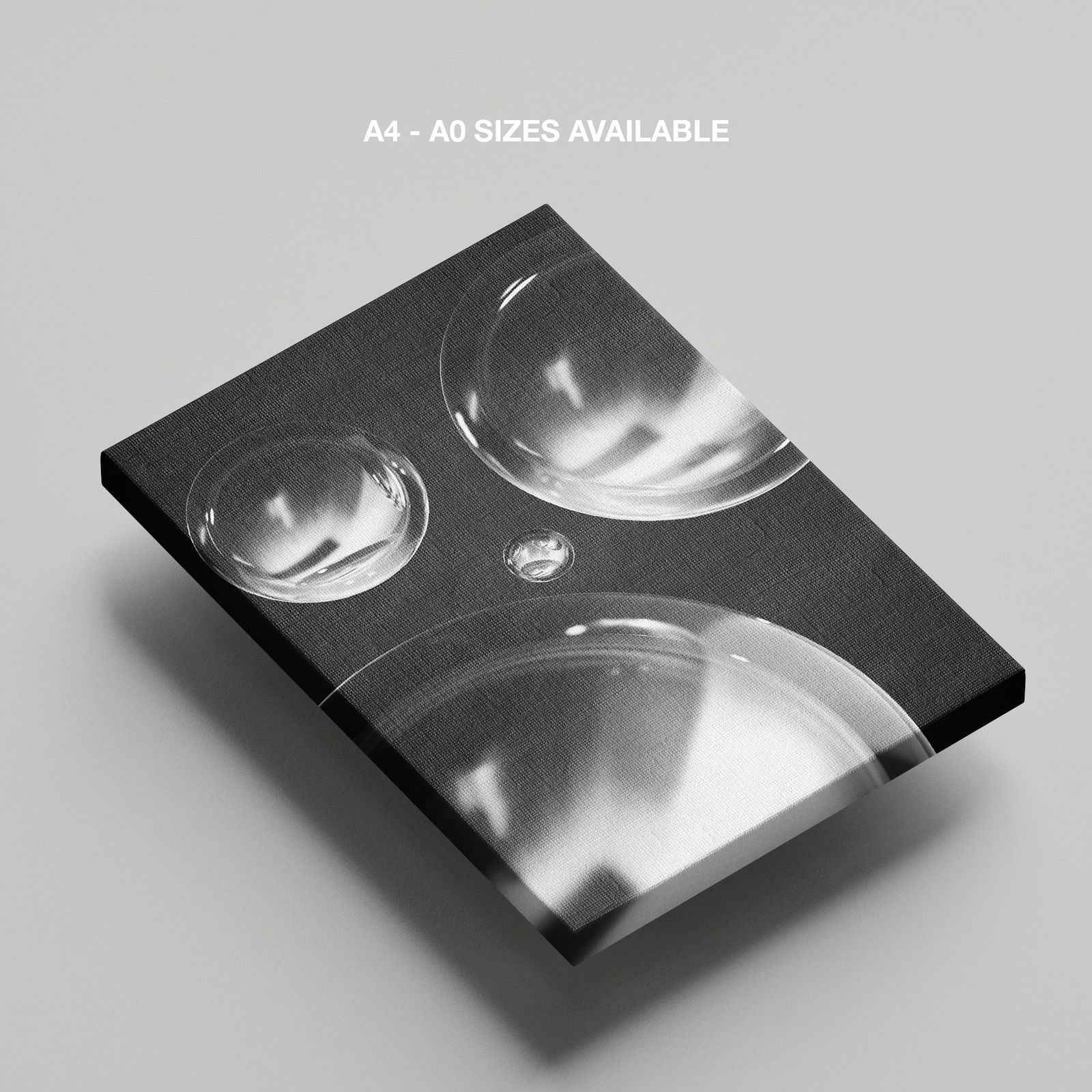 Modern Black & White Futuristic Spheres - Framed Canvas Wall Art Print | House Prints