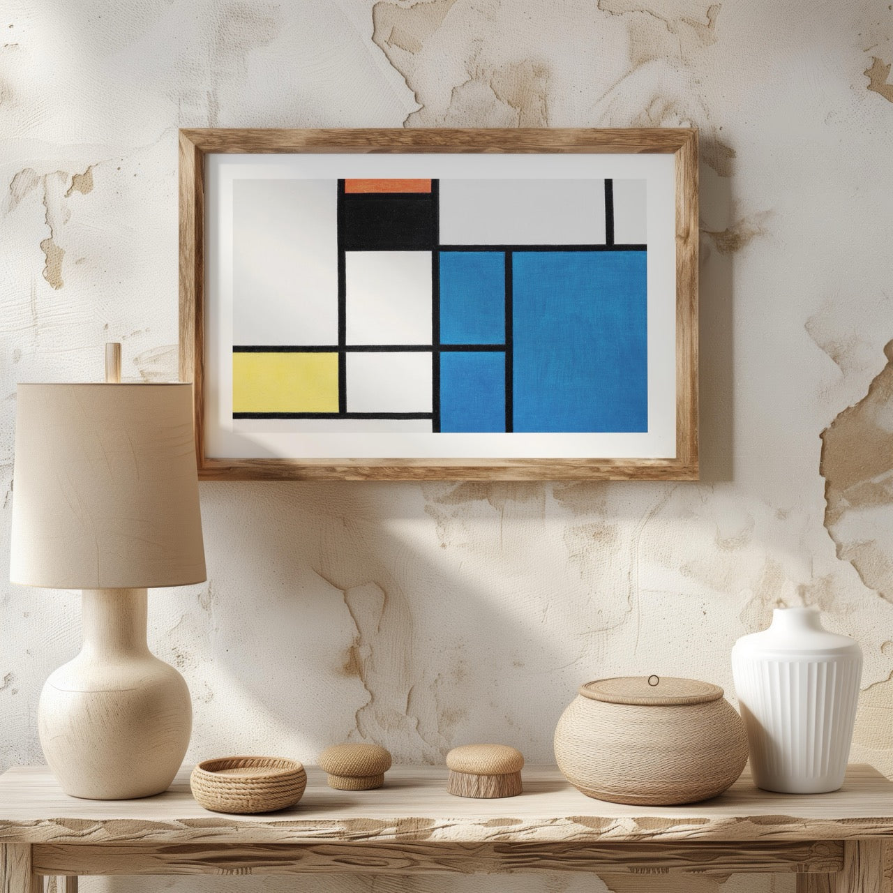 Composition with Large Blue Plane - Piet Mondrian - Rolled Poster Wall Art Print - House Prints