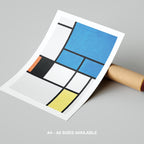 Composition with Large Blue Plane - Piet Mondrian - Rolled Poster Wall Art Print | House Prints
